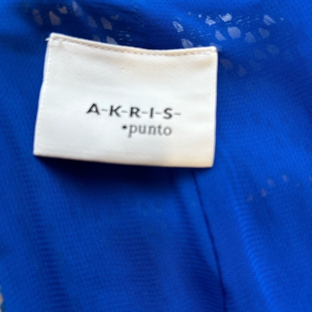 A-K-R-i-S PUNTO Akris blue knit dress, sleeveless with eyelet lace - Picture 3 of 10